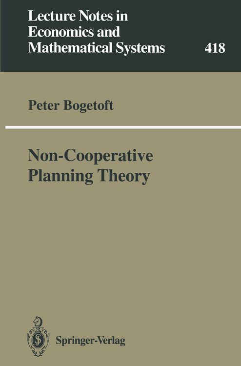 Produktbild: Non-Cooperative Planning Theory