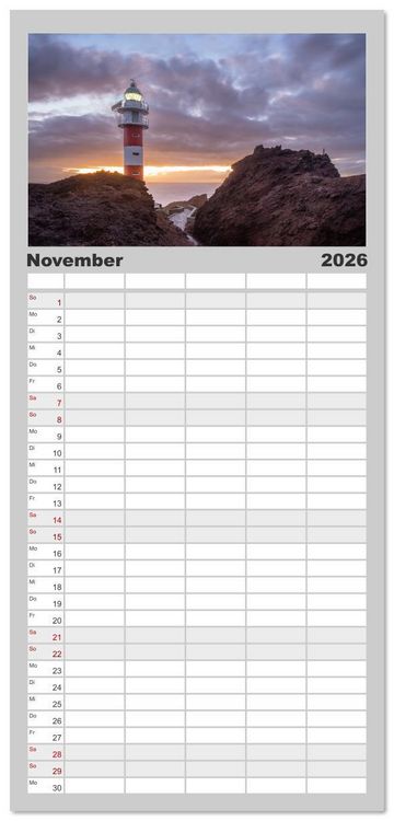 Produktbild: Familienplaner 2026 - Die stille Magie der Insel Teneriffa mit 5 Spalten (Wandkalender, 21 x 45 cm) CALVENDO