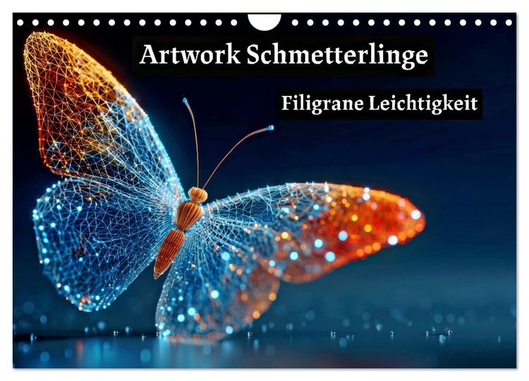 Produktbild: Artwork Schmetterlinge - Filigrane Leichtigkeit (Wandkalender 2026 DIN A4 quer), CALVENDO Monatskalender
