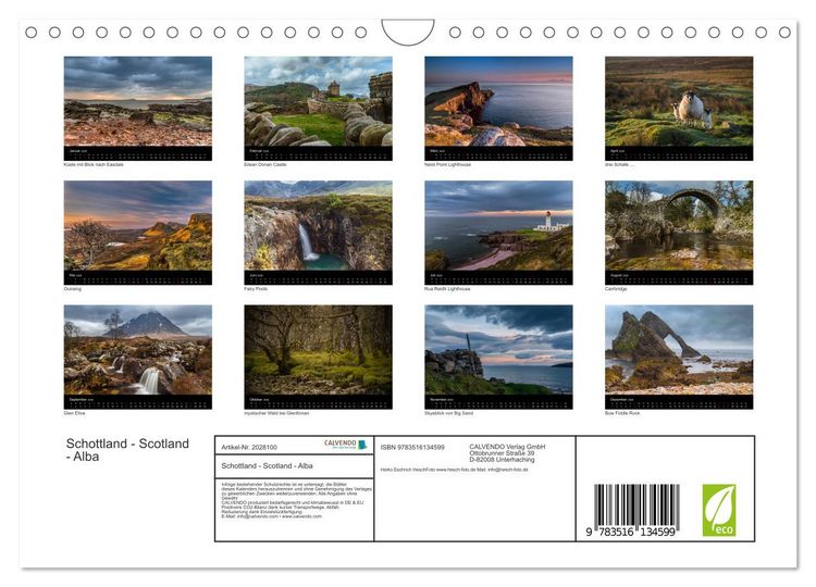 Produktbild: Schottland - Scotland - Alba (Wandkalender 2026 DIN A4 quer), CALVENDO Monatskalender