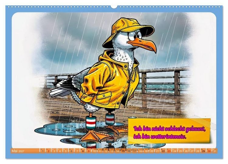Produktbild: Lustige M&ouml;wen von der K&uuml;ste (hochwertiger Premium Wandkalender 2027 DIN A2 quer), Kunstdruck in Hochglanz