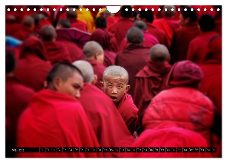 Produktbild: Buddhistische M&ouml;nche - das Leben f&uuml;r Buddha (Wandkalender 2026 DIN A4 quer), CALVENDO Monatskalender