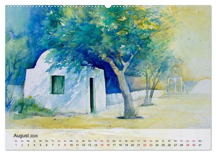 Produktbild: Aquarell auf Reisen - mit Eckard Funck (hochwertiger Premium Wandkalender 2026 DIN A2 quer), Kunstdruck in Hochglanz