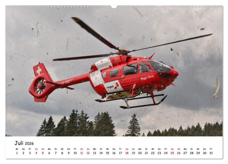 Produktbild: Die beeindruckende Welt der Hubschrauber (hochwertiger Premium Wandkalender 2026 DIN A2 quer), Kunstdruck in Hochglanz