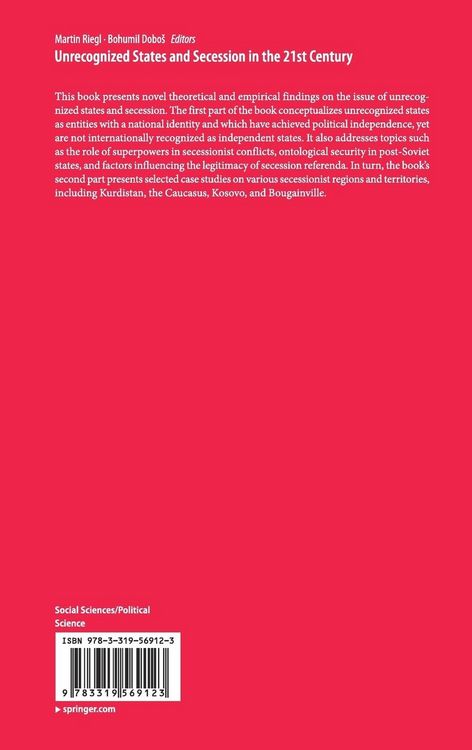 Produktbild: Unrecognized States and Secession in the 21st Century