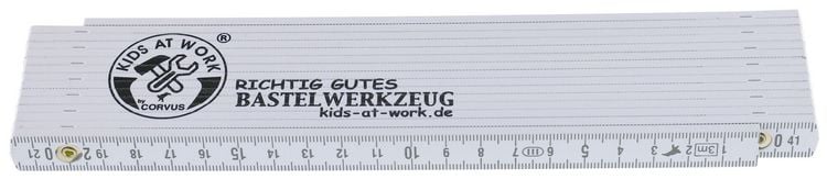 Produktbild: Corvus A600683 - Kids-at-Work, Meterstab 3 Meter, Zollstock, Holz, wei&szlig;
