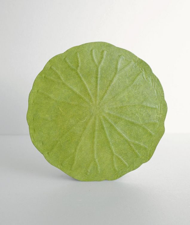 Produktbild: Flexible Hanji-Papierschale Lotusblatt (S) Gr&uuml;n &ndash; Ablage / Servierschale aus koreanischem Hanji-Papier