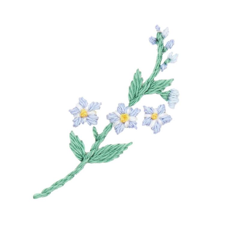 Produktbild: Stick & Stitch Packung, Blumen, bunt, 21 Stk., inkl. wasserl&ouml;slicher, bedruckter Stickvorlage, Stickgarn, Sticknadel und Anleitung