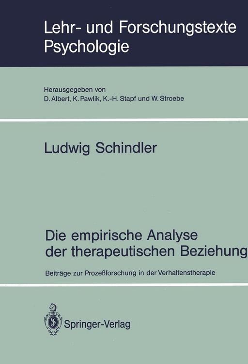 Produktbild: Die empirische Analyse der therapeutischen Beziehung