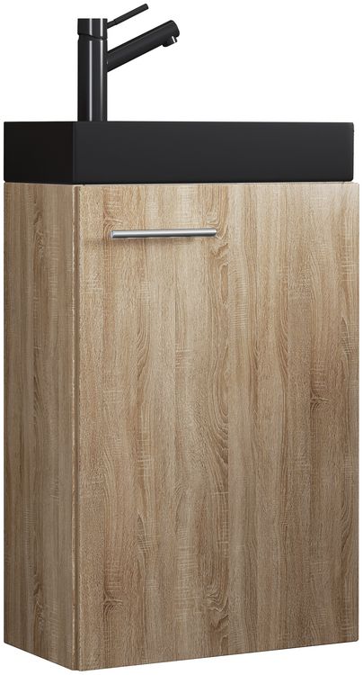 Produktbild: 2-tlg Waschtisch Slito Toilette schmal Schwarz