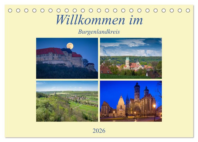 Produktbild: Willkommen im Burgenlandkreis (Tischkalender 2026 DIN A5 quer), CALVENDO Monatskalender
