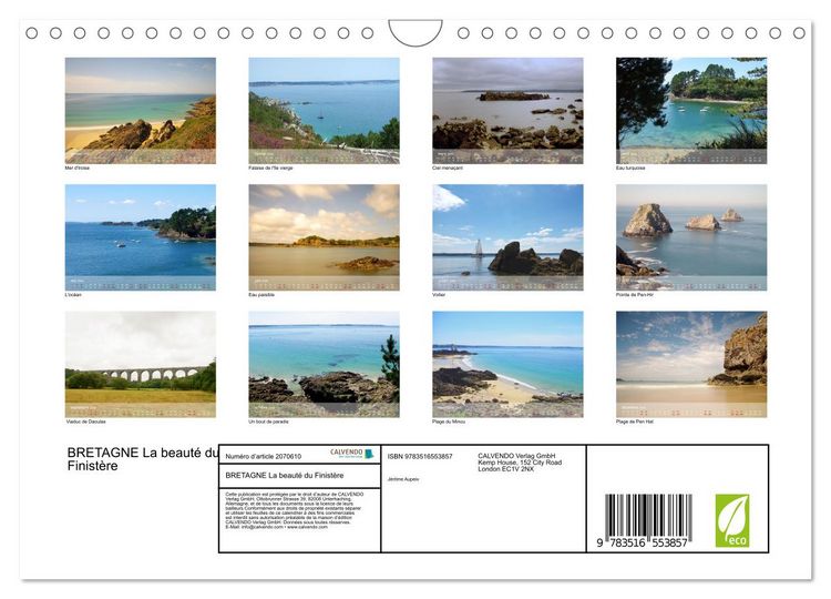 Produktbild: BRETAGNE La beaut&eacute; du Finist&egrave;re (Calendrier mural 2026 DIN A4 vertical), CALVENDO calendrier mensuel