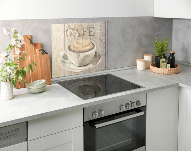 Produktbild: Glasr&uuml;ckwand Mod. Caf&eacute; 60 x 50 cm, Spritzschutz f&uuml;r Herd oder Sp&uuml;le