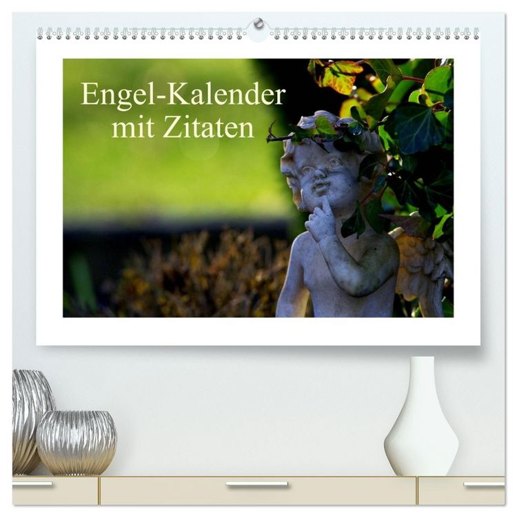 Produktbild: Engel-Kalender mit Zitaten (hochwertiger Premium Wandkalender 2026 DIN A2 quer), Kunstdruck in Hochglanz