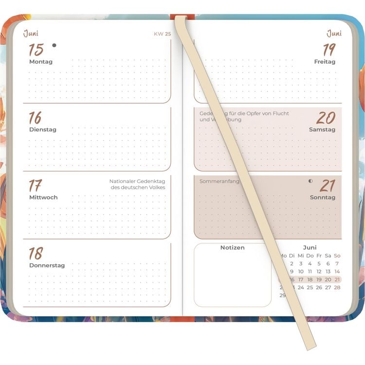 Produktbild: Lady Journal Slim Blütenmeer 2026 - Taschen-Kalender 9x15,6 cm - Weekly - 128 Seiten - Notiz-Buch - mit Info- und Adressteil - Alpha Edition