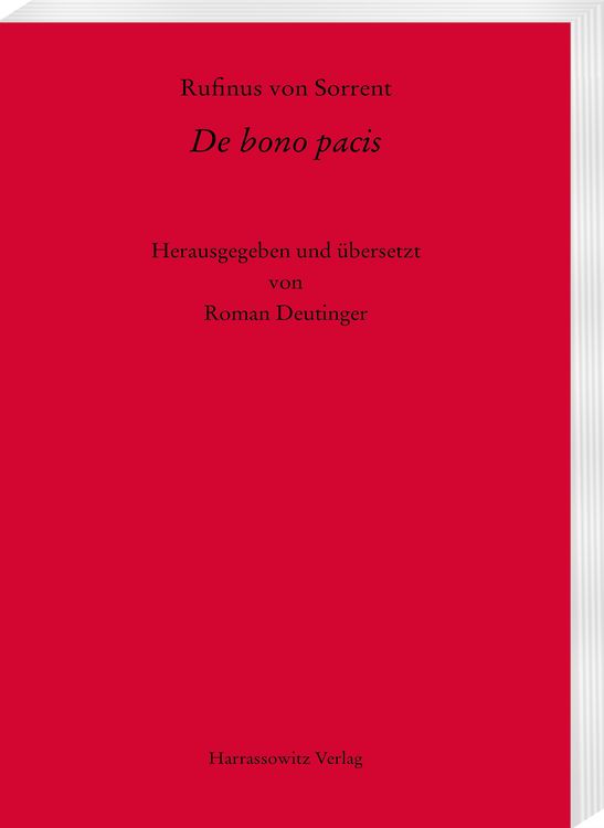 Produktbild: Rufinus von Sorrent, De bono pacis