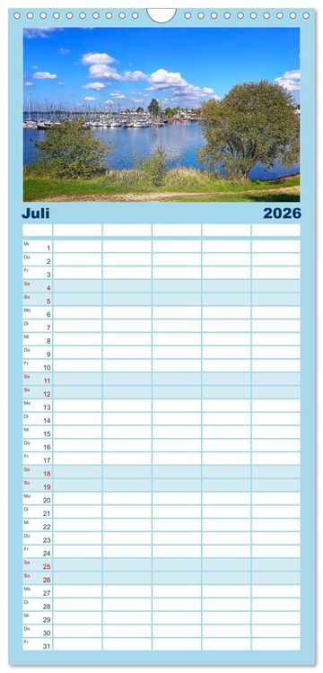 Produktbild: Familienplaner 2026 - Mein Cospudener See mit 5 Spalten (Wandkalender, 21 x 45 cm) CALVENDO