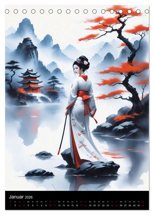 Produktbild: Asiatische Inspiration Fern&ouml;stlicher Art - Helle Werke (Tischkalender 2026 DIN A5 hoch), CALVENDO Monatskalender