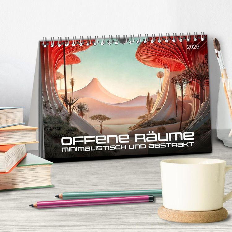 Produktbild: Offene R&auml;ume, minimalistisch und abstrakt (Tischkalender 2026 DIN A5 quer), CALVENDO Monatskalender