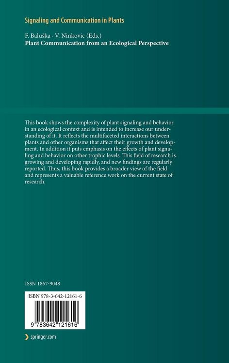 Produktbild: Plant Communication from an Ecological Perspective