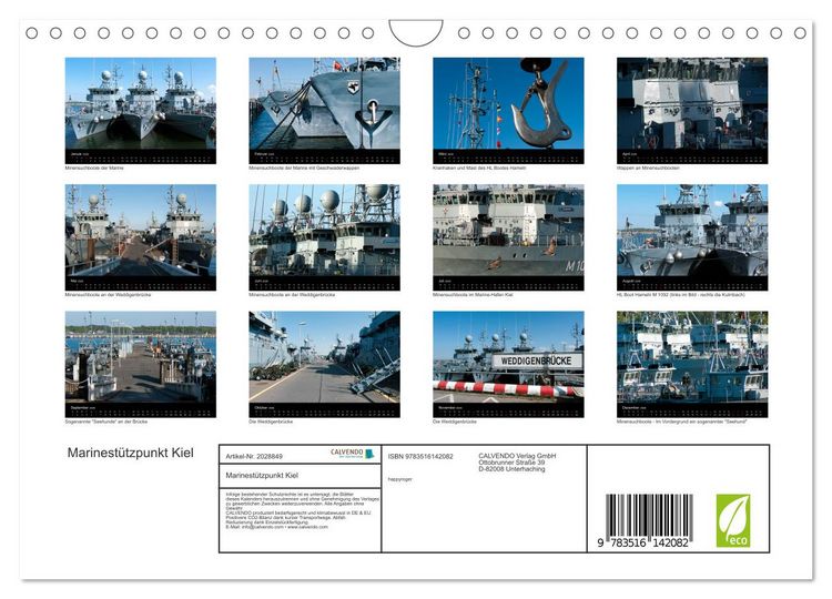 Produktbild: Marinest&uuml;tzpunkt Kiel (Wandkalender 2026 DIN A4 quer), CALVENDO Monatskalender
