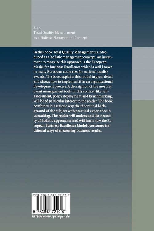 Produktbild: Total Quality Management as a Holistic Management Concept