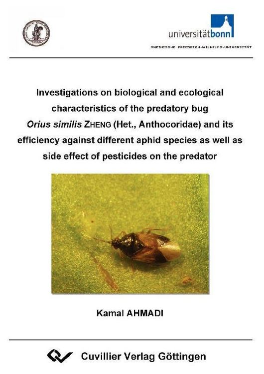 Produktbild: Investigations on biological and ecological characteristics of the predatory bug Orius similis ZHENG (Het., Anthocoridae) and its efficiency against d