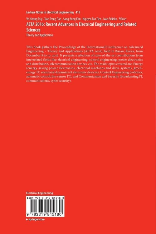 Produktbild: AETA 2016: Recent Advances in Electrical Engineering and Related Sciences