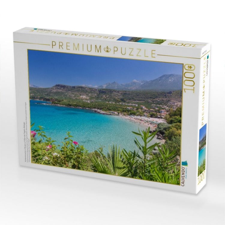 Produktbild: CALVENDO Puzzle K&uuml;stenromanze in Stoupa zu F&uuml;&szlig;en des Taigeto-Gebirges | 1000 Teile Lege-Gr&ouml;&szlig;e 64x48cm Foto-Puzzle f&uuml;r gl&uuml;ckliche Stunden