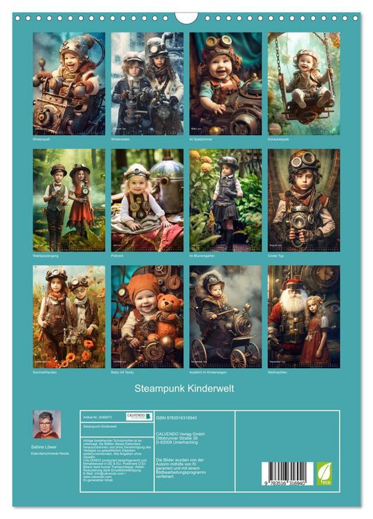 Produktbild: Steampunk Kinderwelt (Wandkalender 2026 DIN A3 hoch), CALVENDO Monatskalender