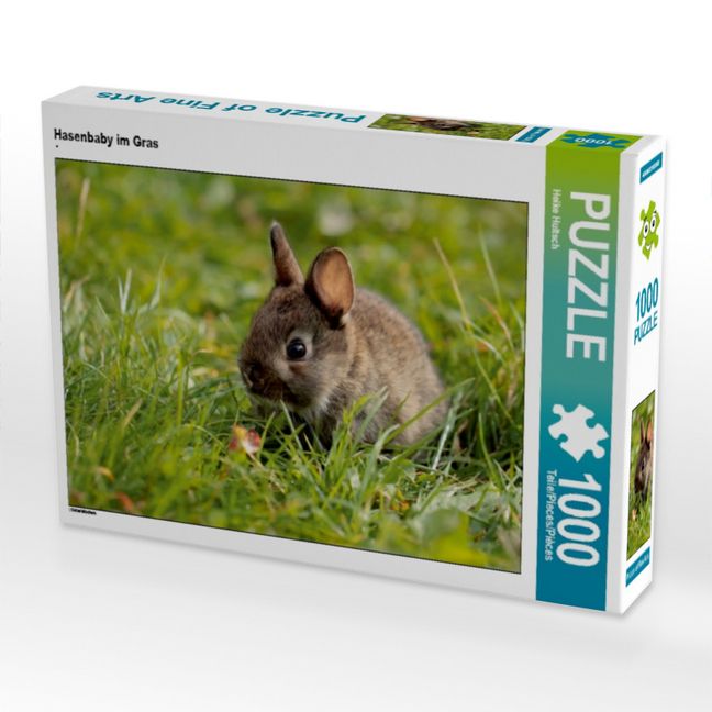 Produktbild: CALVENDO Puzzle Hasenbaby im Gras | 1000 Teile Lege-Gr&ouml;&szlig;e 64x48cm Foto-Puzzle f&uuml;r gl&uuml;ckliche Stunden