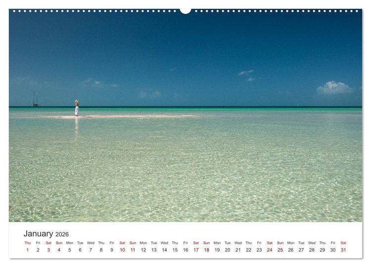 Produktbild: Caribbean beaches and the shades of blue (High Quality Premium Wall Calendar 2026 DIN A2 landscape),CALVENDO 12 Month Wall Calendar
