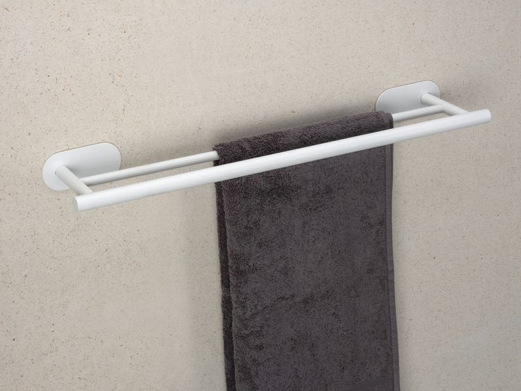 Produktbild: Turbo-Loc&reg; Badetuchstange Duo Mod. Orea White matt, 60 cm, aus rostfreiem Edelstahl