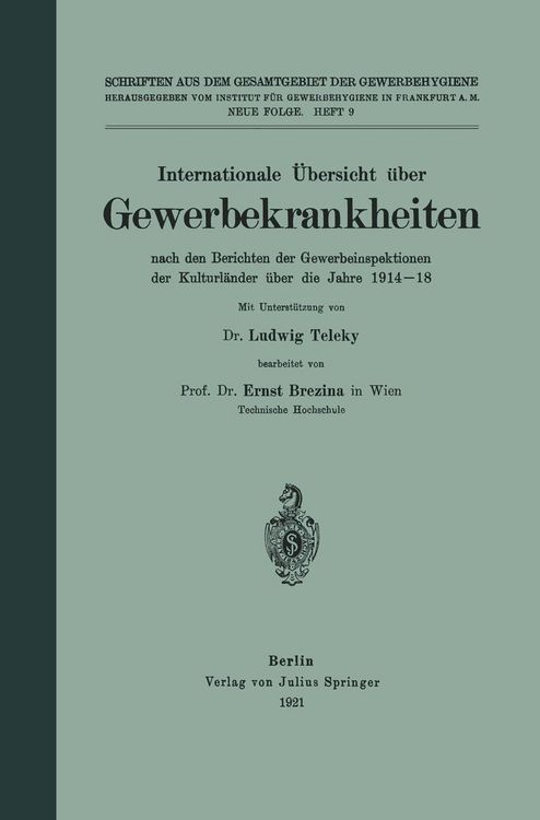 Produktbild: Internationale &Uuml;bersicht &uuml;ber Gewerbekrankheiten