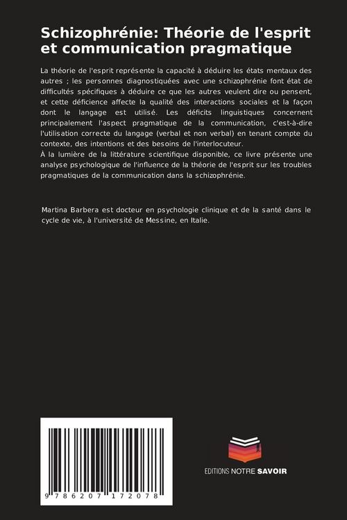 Produktbild: Schizophr&eacute;nie: Th&eacute;orie de l'esprit et communication pragmatique