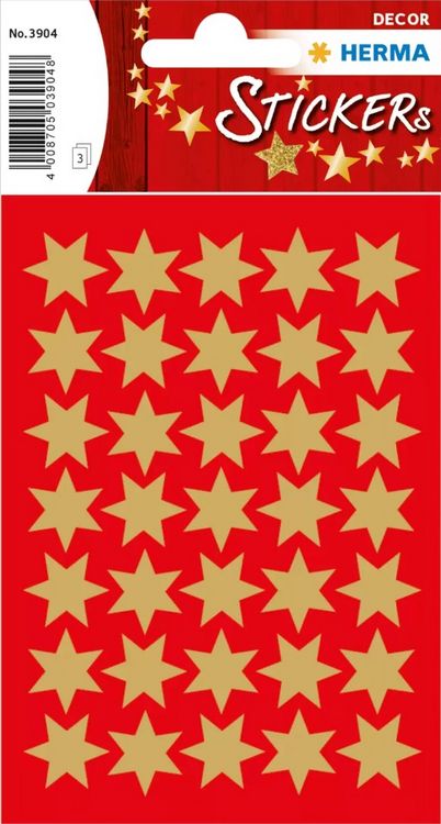 Produktbild: Herma Sticker Sterne Gold 423 St&uuml;ck, Stern Sticker aus Goldpapier f&uuml;r Advent & Weihnachten, verschiedene Gr&ouml;&szlig;en
