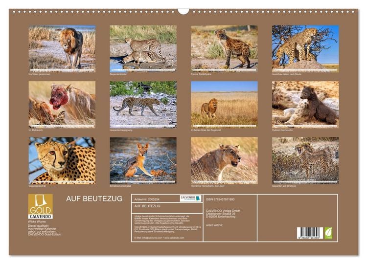 Produktbild: AUF BEUTEZUG (Wandkalender 2026 DIN A2 quer), CALVENDO Monatskalender