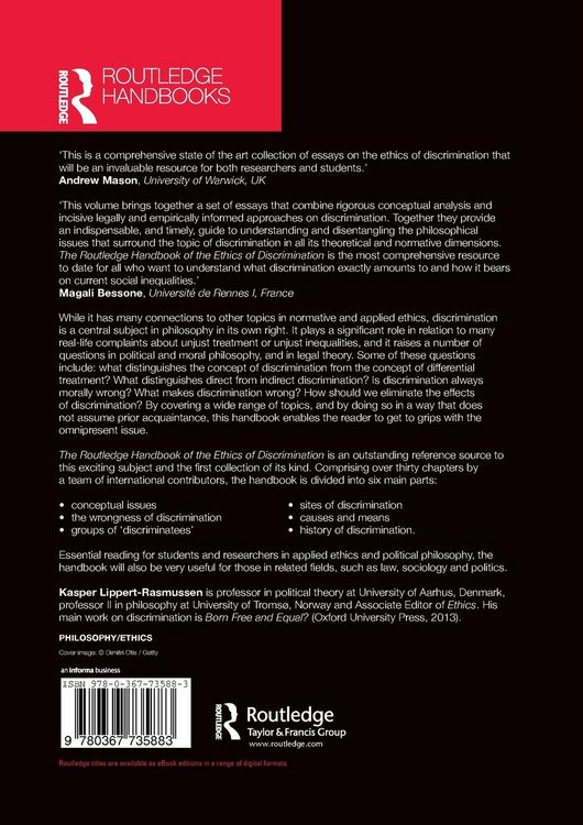 Produktbild: The Routledge Handbook of the Ethics of Discrimination