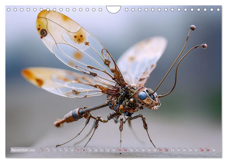 Produktbild: Insecta Mechanica. Fantastische Fl&uuml;gelwesen zwischen Technik und Natur (Wandkalender 2026 DIN A4 quer), CALVENDO Monatskalender