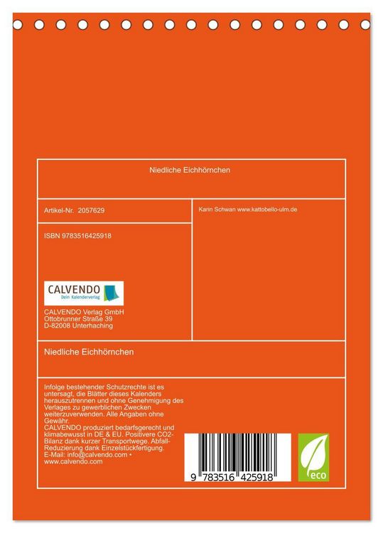 Produktbild: Niedliche Eichh&ouml;rnchen (Tischkalender 2026 DIN A5 hoch), CALVENDO Monatskalender