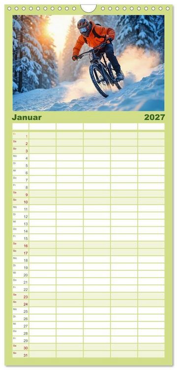 Produktbild: Familienplaner 2027 - Elemental Ride. Mountainbike-Action durch Schnee, Matsch, Sonne und Laub mit 5 Spalten (Wandkalender, 21 x 45 cm) CALVENDO