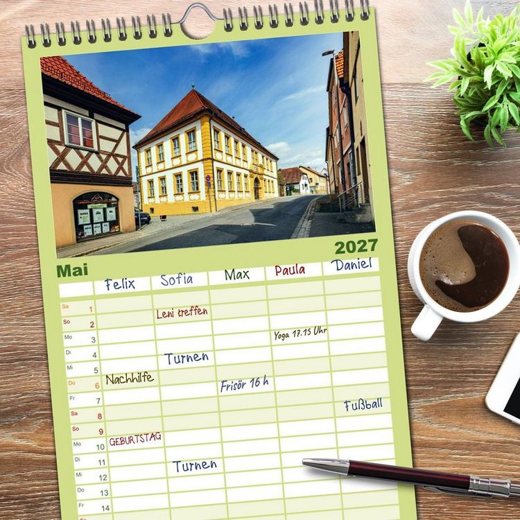 Produktbild: Familienplaner 2027 - Bad Staffelstein - Gottesgarten am Obermain mit 5 Spalten (Wandkalender, 21 x 45 cm) CALVENDO
