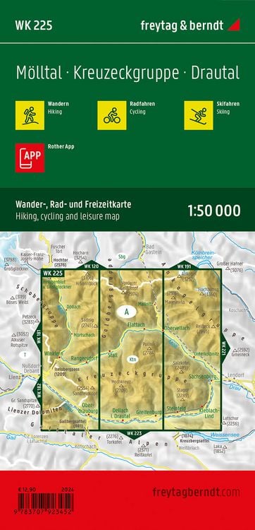 Produktbild: Freytag & berndt Wanderkarte WK 225 M&ouml;lltal, Kreuzeckgruppe - Drautal 1:50.000