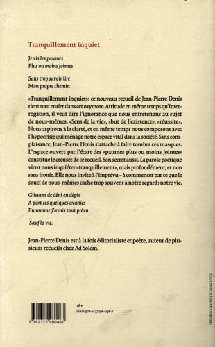 Produktbild: Tranquillement inquiet