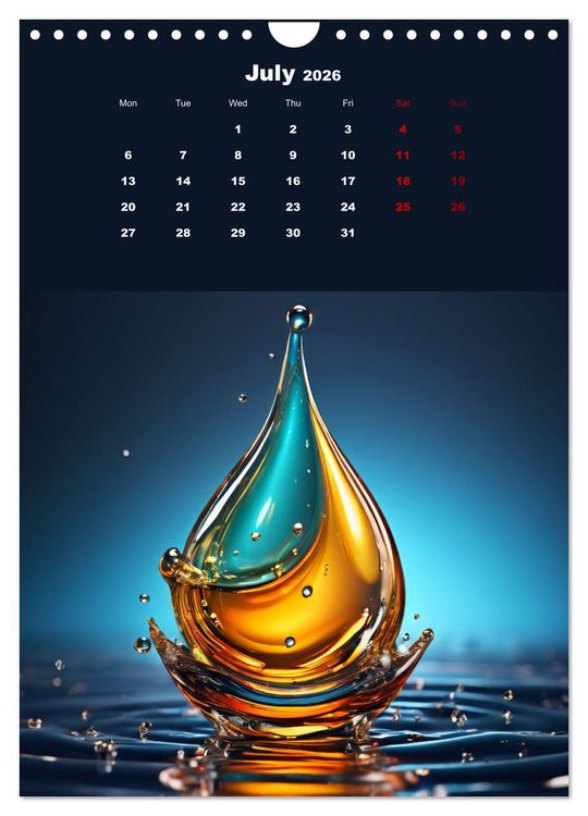 Produktbild: The symphony of drops (Wall Calendar 2026 DIN A4 portrait), CALVENDO 12 Month Wall Calendar