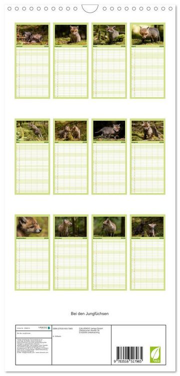 Produktbild: Familienplaner 2026 - Bei den Jungf&uuml;chsen mit 5 Spalten (Wandkalender, 21 x 45 cm) CALVENDO