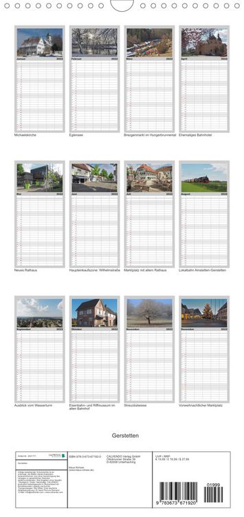 Produktbild: Familienplaner Gerstetten (Wandkalender 2022 , 21 cm x 45 cm, hoch)