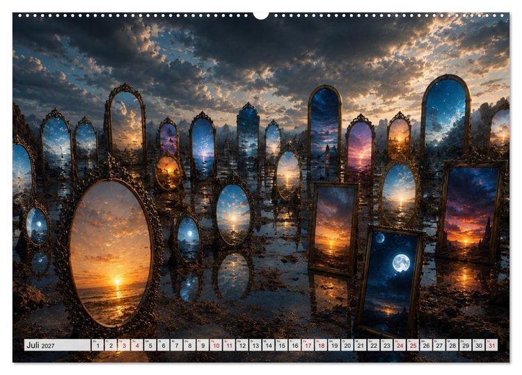 Produktbild: Traumwelten zwischen Zeit und Fantasie (hochwertiger Premium Wandkalender 2027 DIN A2 quer), Kunstdruck in Hochglanz