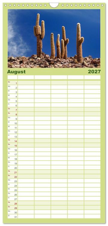Produktbild: Familienplaner 2027 - Magie dieses S&uuml;damerikanischen Landes, Chile mit 5 Spalten (Wandkalender, 21 x 45 cm) CALVENDO