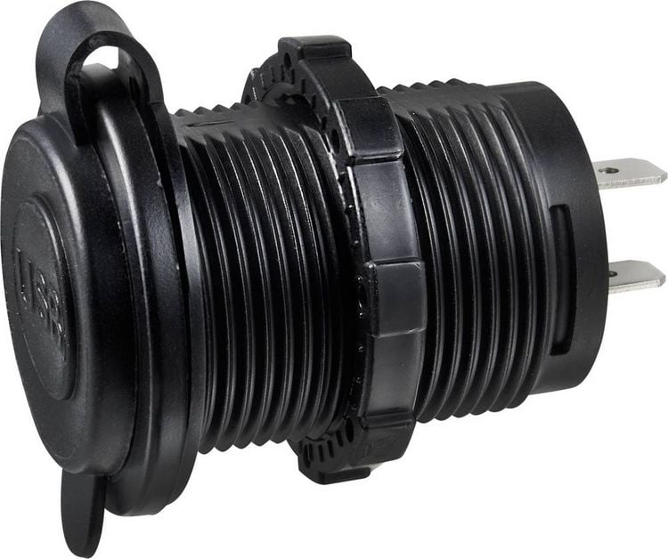 Produktbild: USB-Ladestecker mit 2 USB A-Anschl&uuml;ssen Buchse, Einbau TC-9070412 TRU COMPONENTS Inhalt: 1 St.